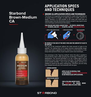 Starbond Brown Medium CA Glue, 2 oz